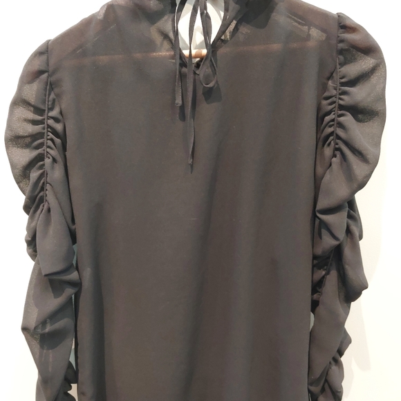 See by Chloe Black Ruched Blouse, Size 38/M - Picture 2 of 6
